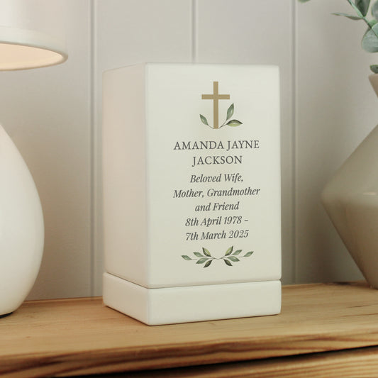 Personalised Memorial Cross Small Wooden Urn - MK&JD Gifts