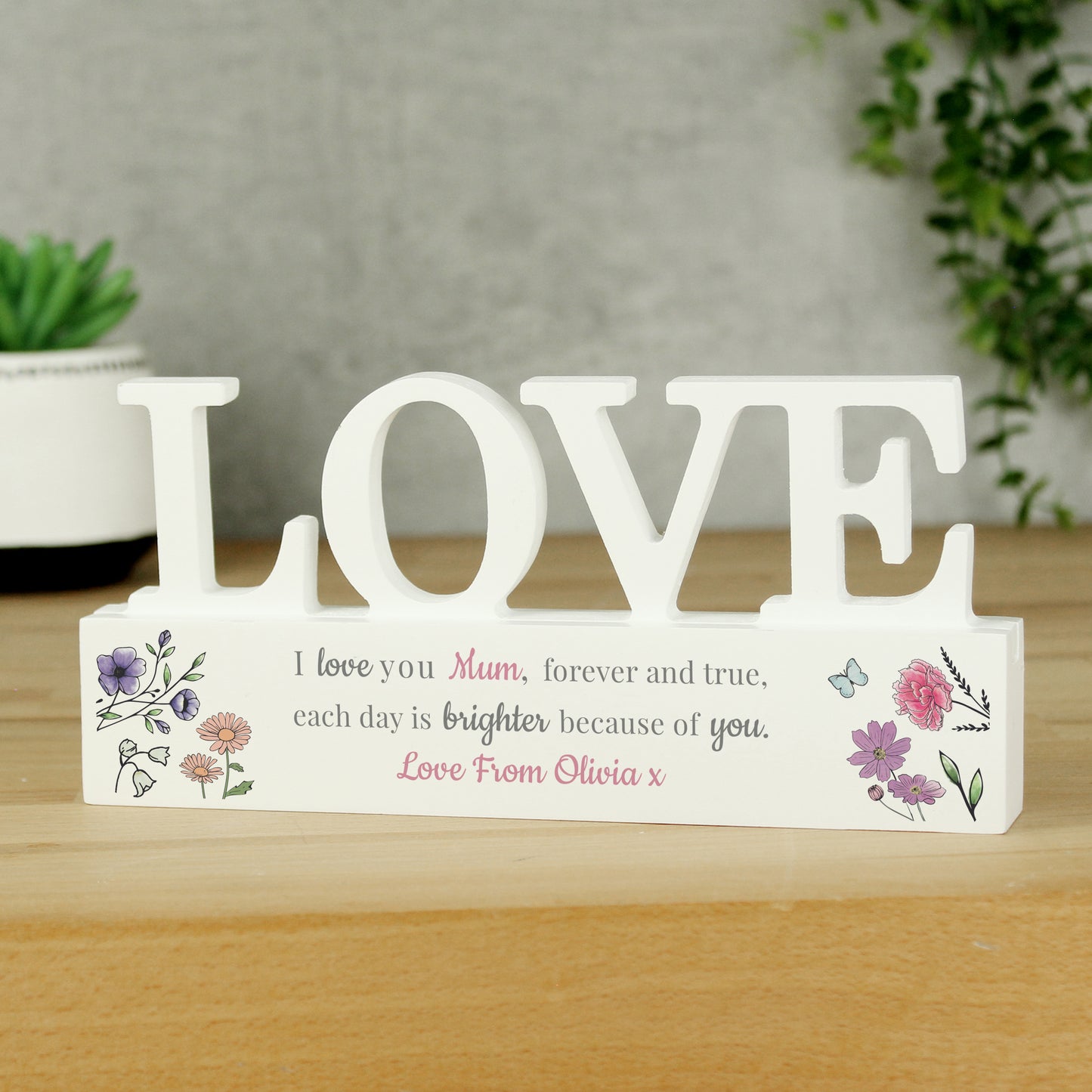 Personalised Wild Flowers Love Ornament - MK&JD Gifts