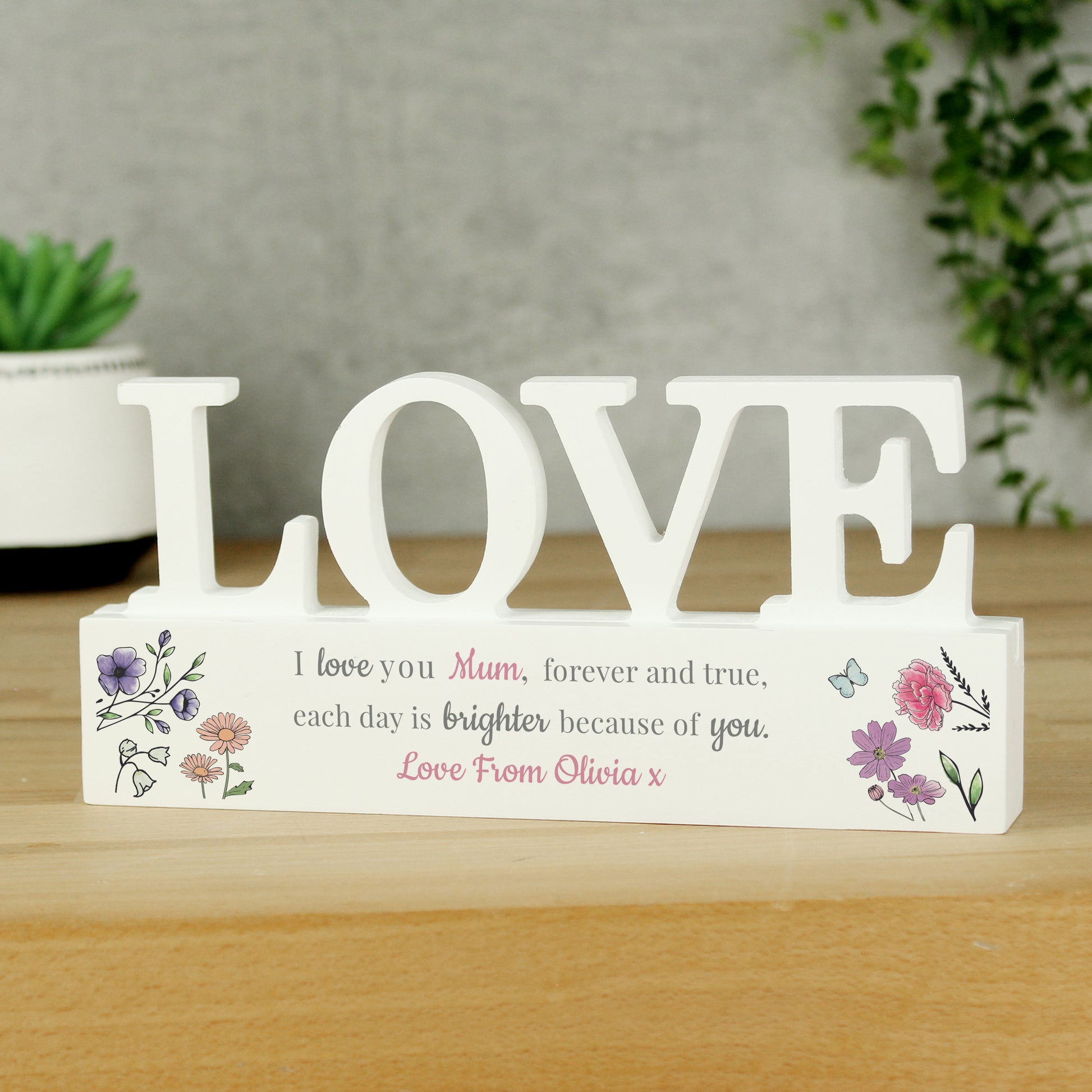 Personalised Wild Flowers Love Ornament - MK&JD Gifts