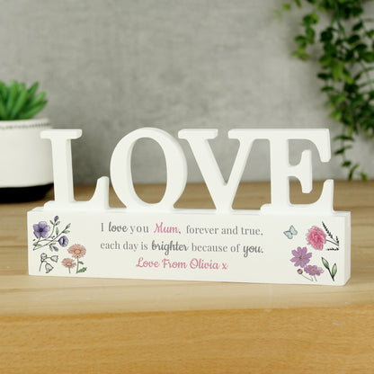 Personalised Wild Flowers Love Ornament - MK&JD Gifts