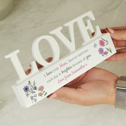 Personalised Wild Flowers Love Ornament - MK&JD Gifts