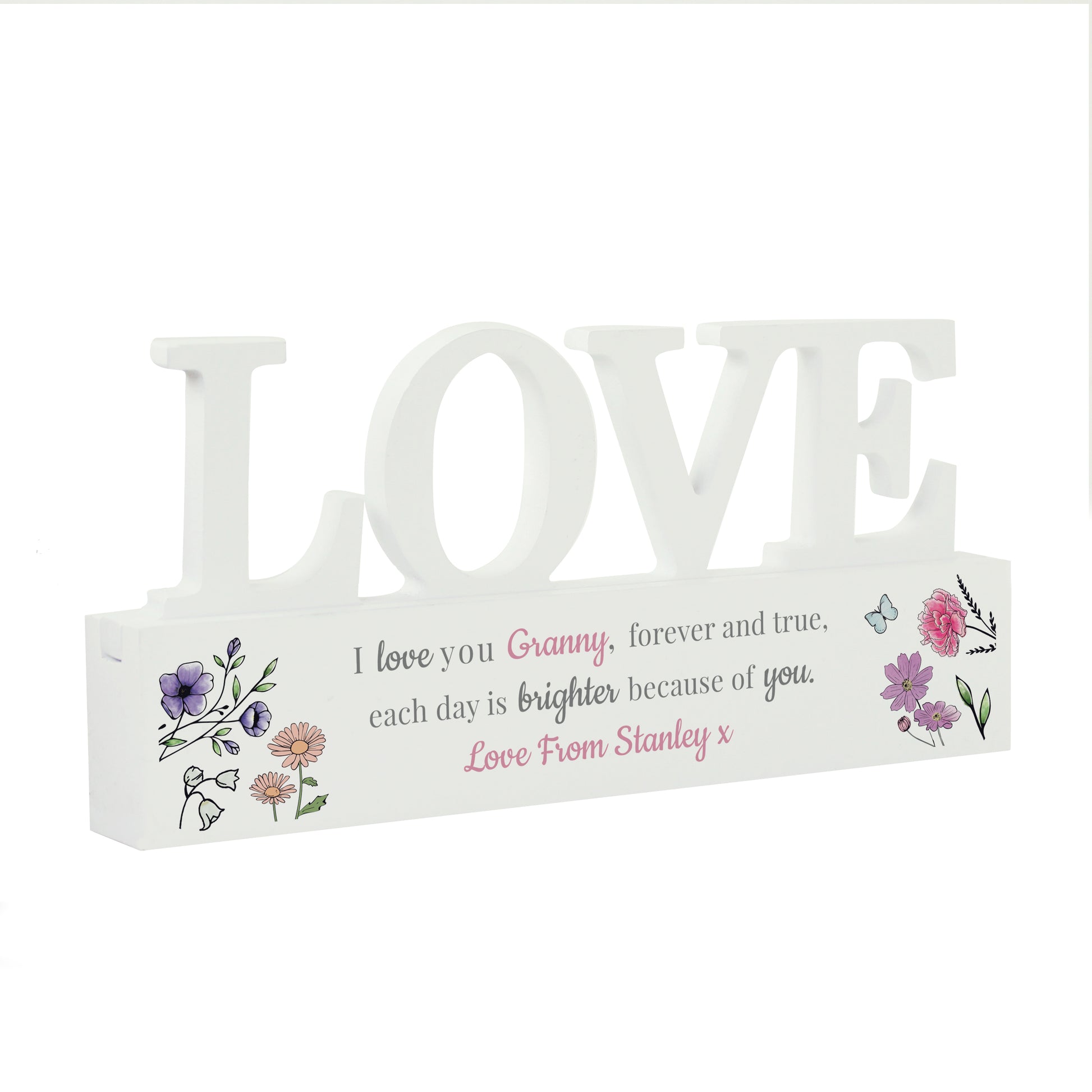 Personalised Wild Flowers Love Ornament - MK&JD Gifts