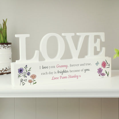 Personalised Wild Flowers Love Ornament - MK&JD Gifts