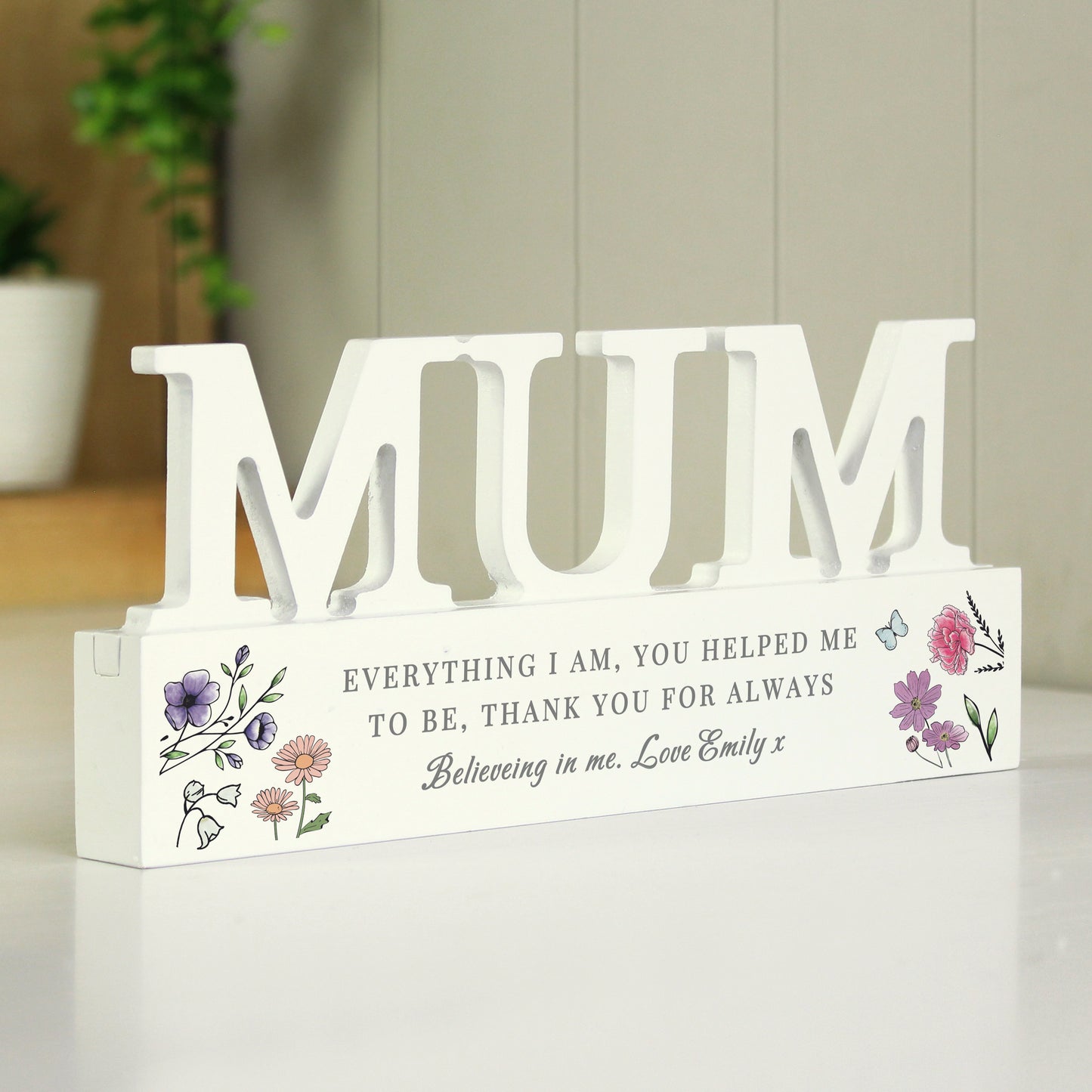 Personalised Wild Flowers Mum Ornament - MK&JD Gifts