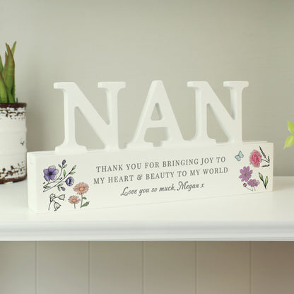 Personalised Wild Flowers Nan Ornament - MK&JD Gifts