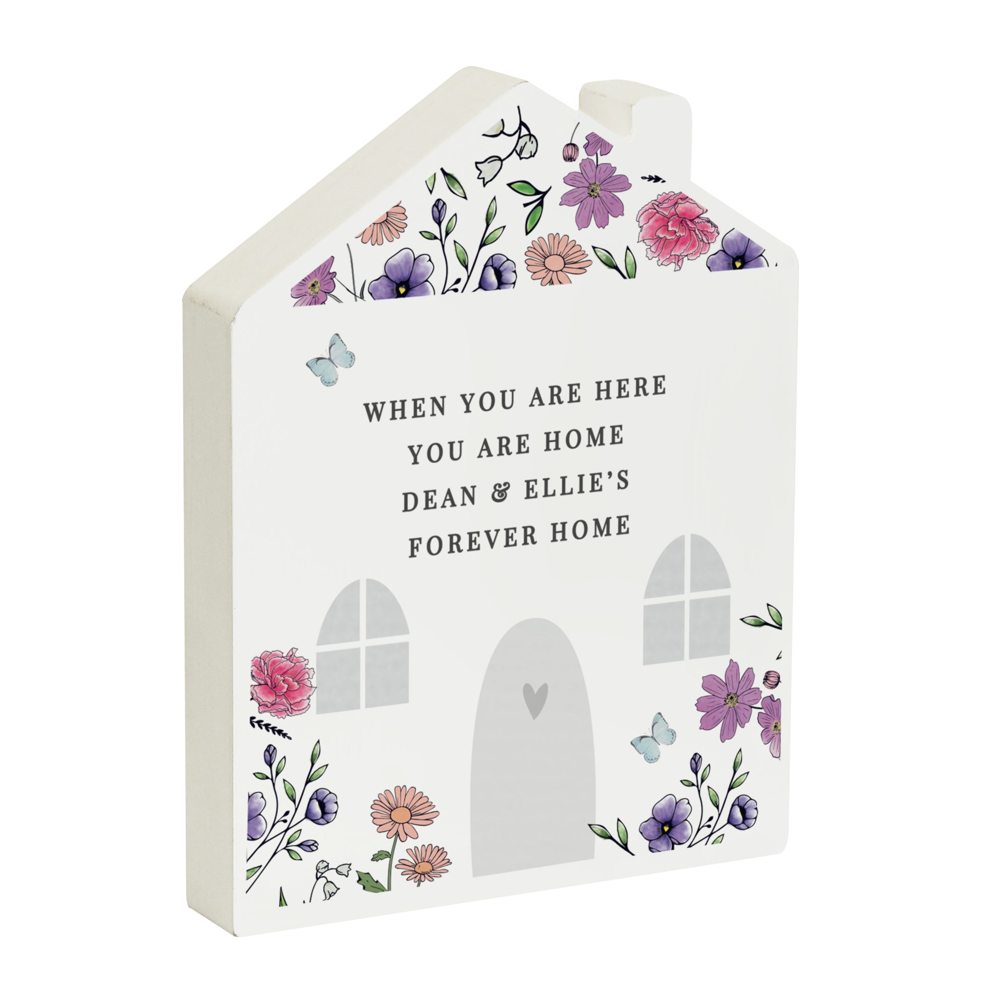 Personalised Wild Flowers Wooden House Ornament - MK&JD Gifts