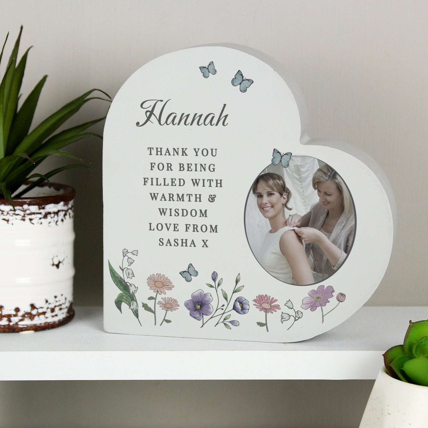 Personalised Wild Flowers Photo Upload Heart Ornament - MK&JD Gifts