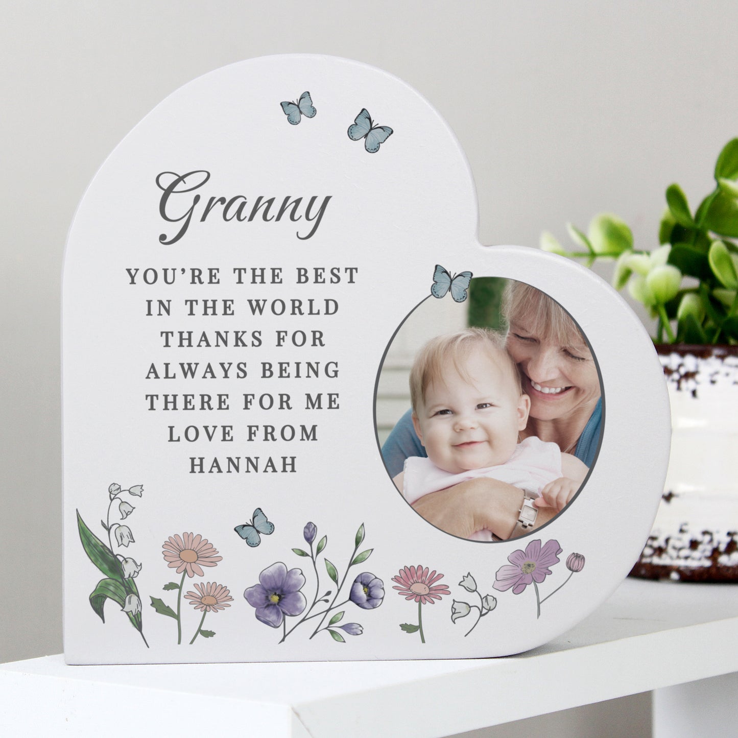 Personalised Wild Flowers Photo Upload Heart Ornament - MK&JD Gifts