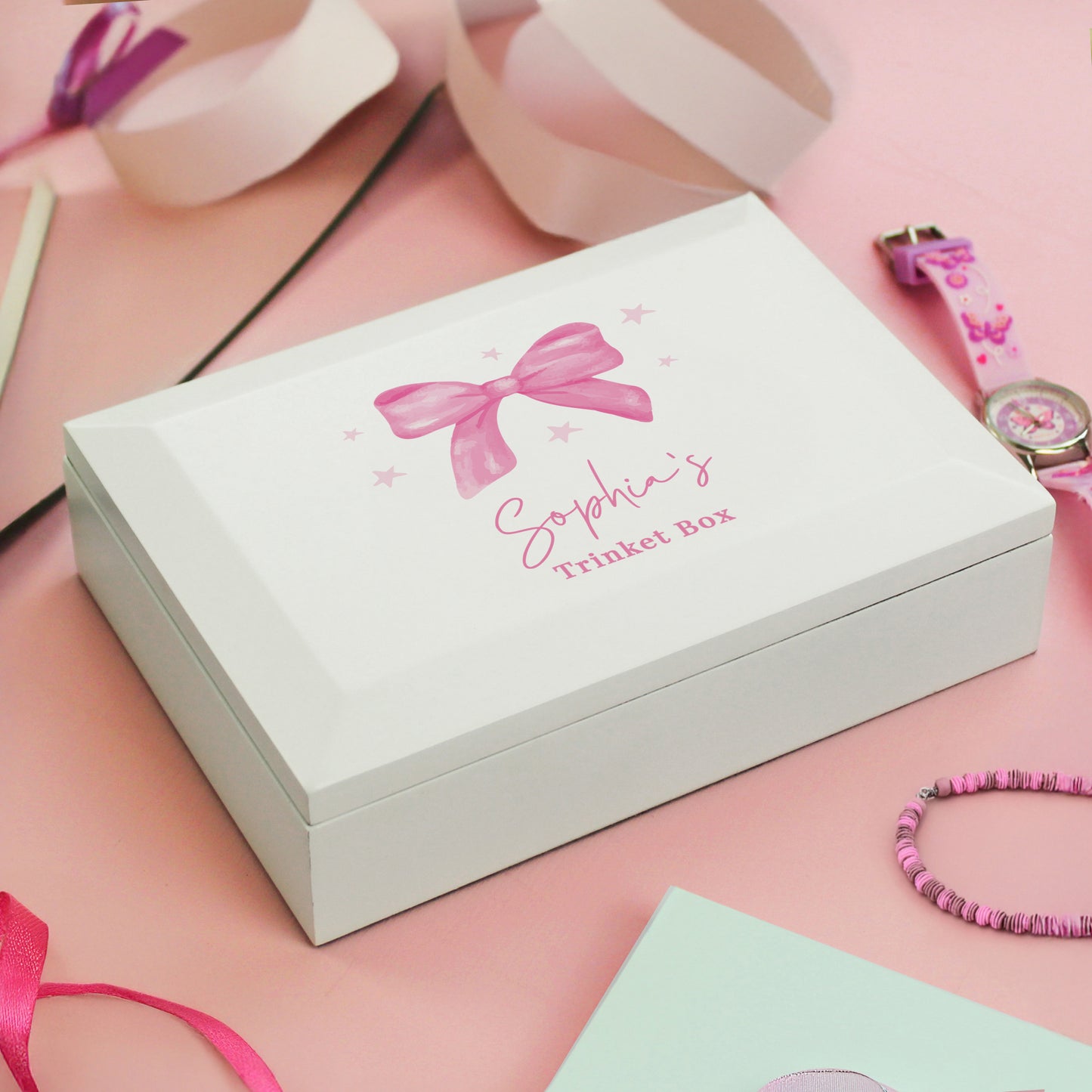 Personalised Bow Jewellery Box - MK&JD Gifts