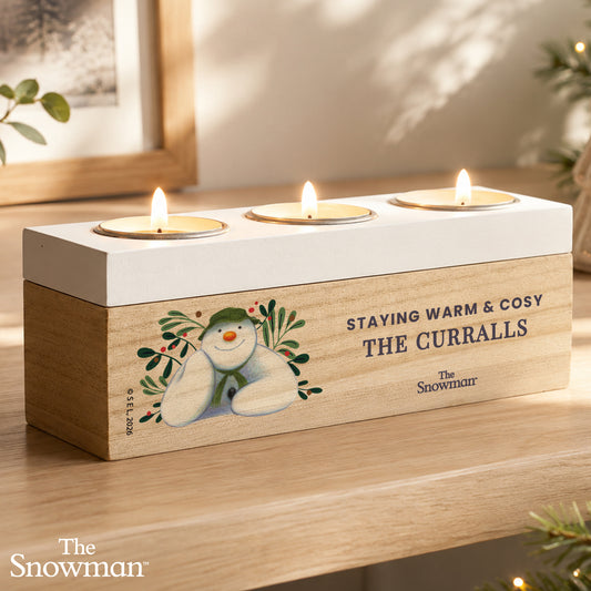 Personalised The Snowman Botanical Triple Tealight Holder - MK&JD Gifts