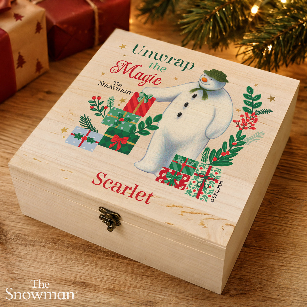 Personalised The Snowman Christmas Wishes Wooden Box - MK&JD Gifts