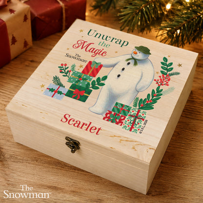 Personalised The Snowman Christmas Wishes Wooden Box - MK&JD Gifts