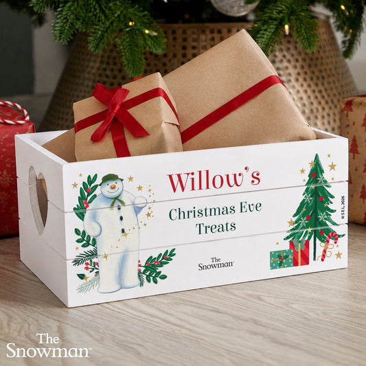Personalised The Snowman Christmas Wishes Wooden Crate - MK&JD Gifts