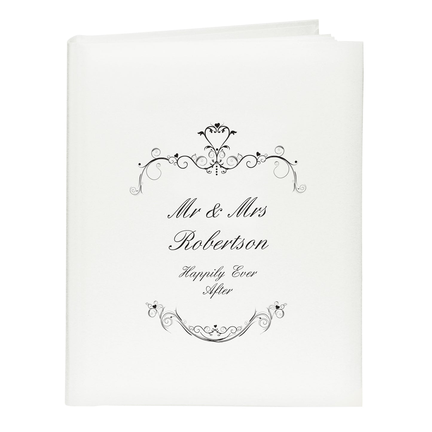 Personalised Black Ornate Swirl Traditional Photo Album - MK&JD Gifts