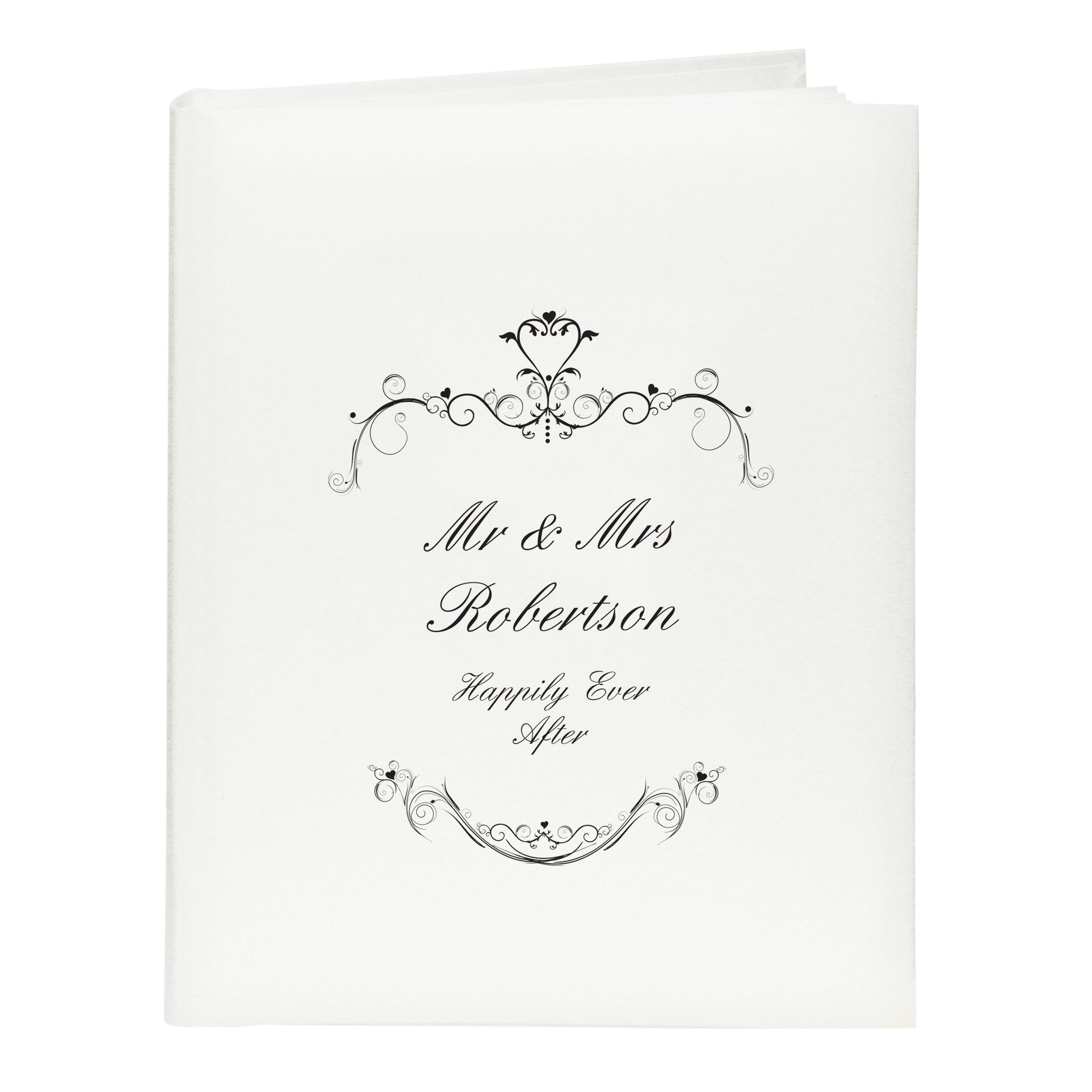 Personalised Black Ornate Swirl Traditional Photo Album - MK&JD Gifts