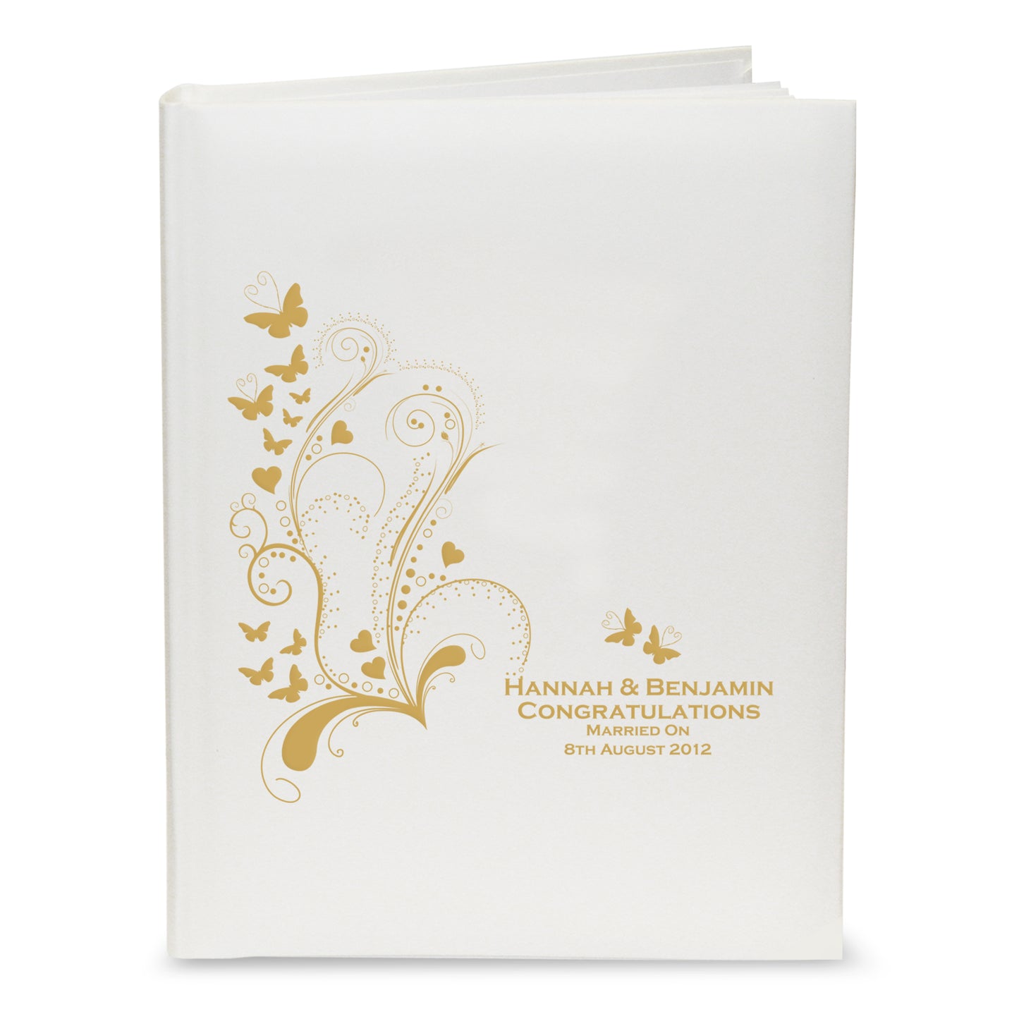 Personalised Gold Butterfly Swirl Traditional Photo Album - MK&JD Gifts