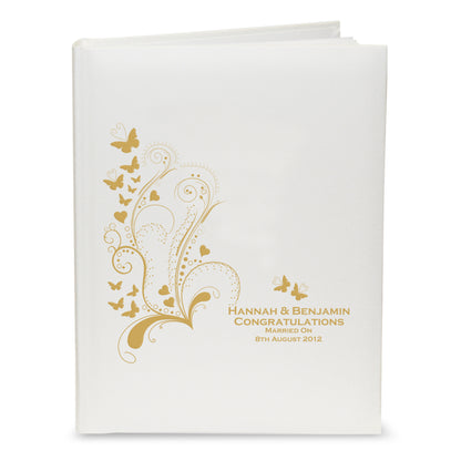 Personalised Gold Butterfly Swirl Traditional Photo Album - MK&JD Gifts