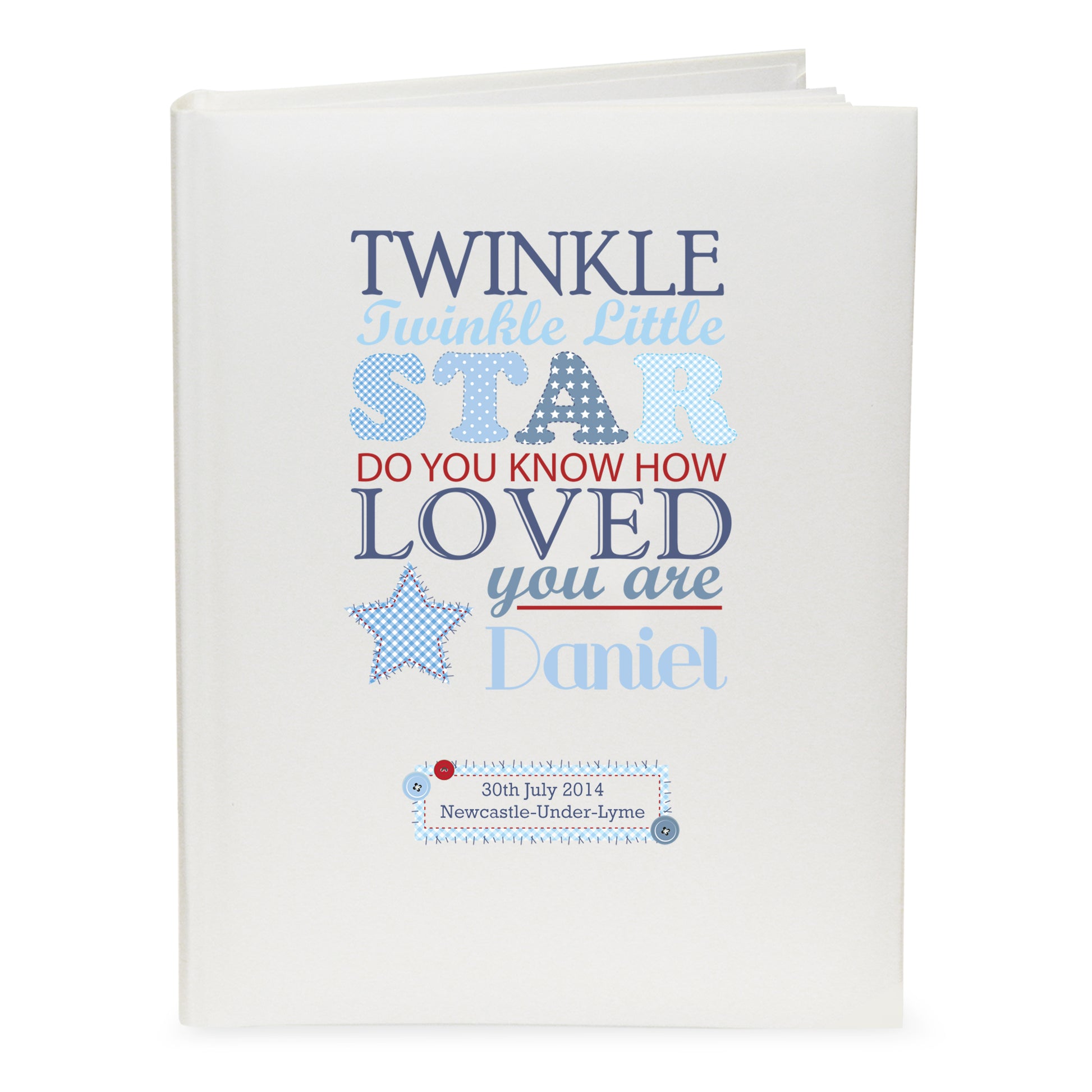 Personalised Twinkle Boys Traditional Photo Album - MK&JD Gifts