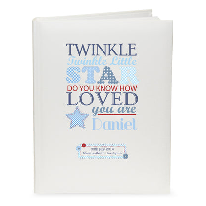 Personalised Twinkle Boys Traditional Photo Album - MK&JD Gifts