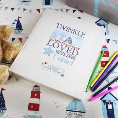 Personalised Twinkle Boys Traditional Photo Album - MK&JD Gifts