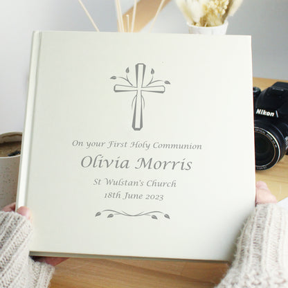 Personalised Silver Cross Square Photo Album - MK&JD Gifts