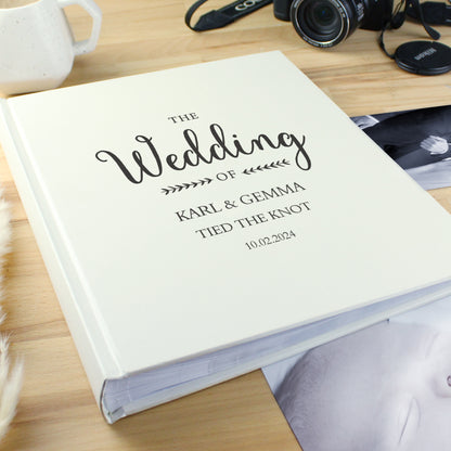 Personalised Rustic Wedding Traditional Photo Album - MK&JD Gifts