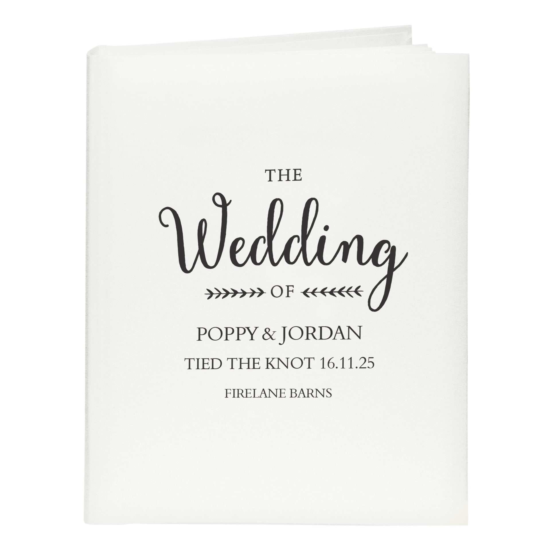 Personalised Rustic Wedding Traditional Photo Album - MK&JD Gifts