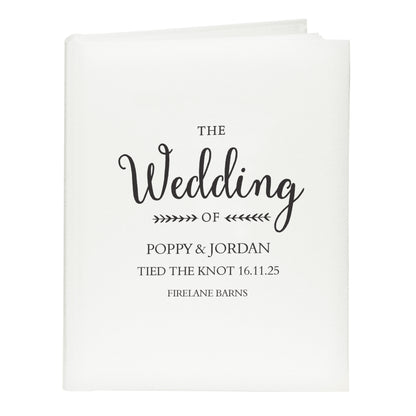 Personalised Rustic Wedding Traditional Photo Album - MK&JD Gifts