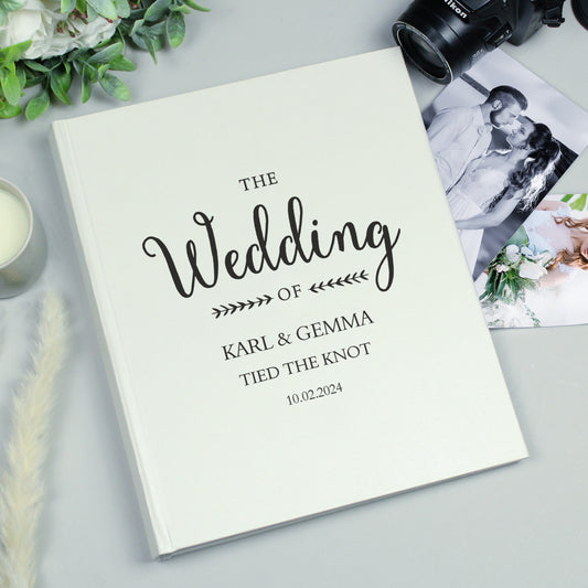 Personalised Rustic Wedding Traditional Photo Album - MK&JD Gifts
