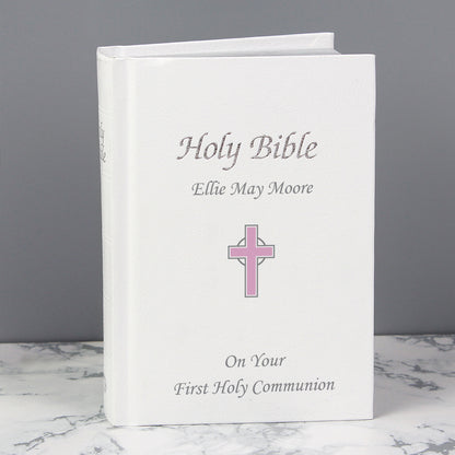 Personalised Pink Cross Bible - MK&JD Gifts