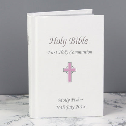 Personalised Pink Cross Bible - MK&JD Gifts