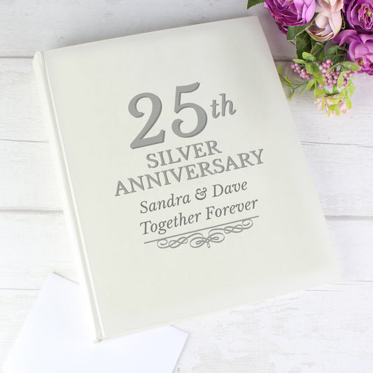 Personalised 25th Silver Anniversary Traditional Photo Album - MK&JD Gifts