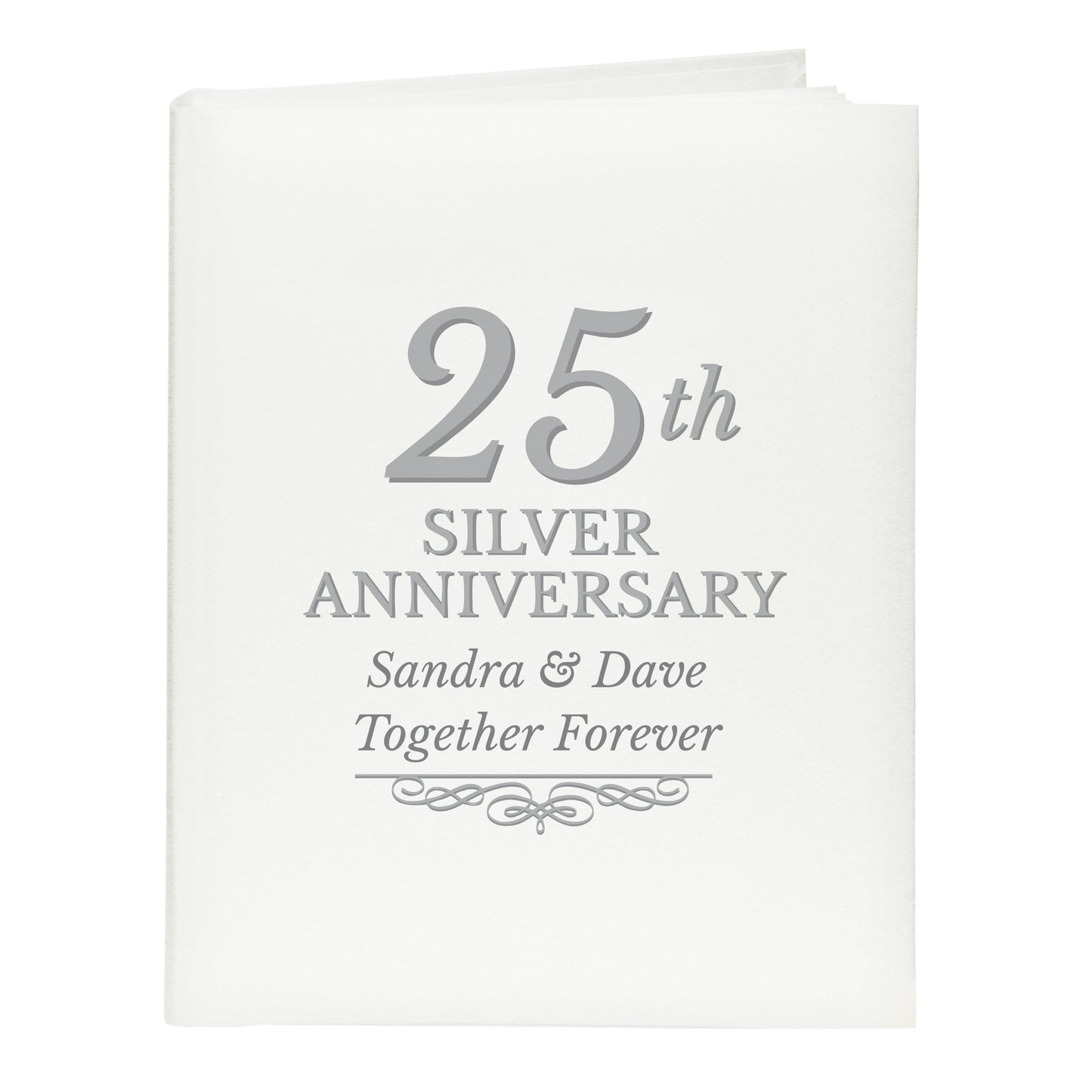 Personalised 25th Silver Anniversary Traditional Photo Album - MK&JD Gifts