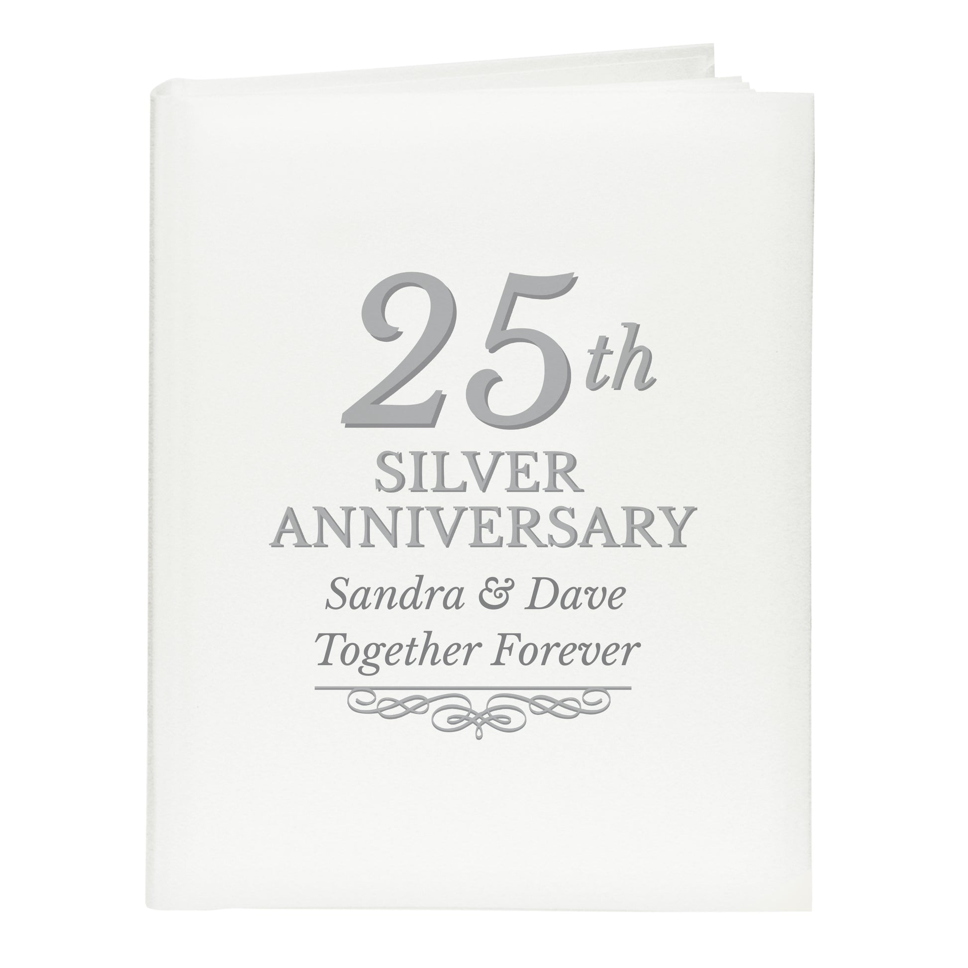 Personalised 25th Silver Anniversary Traditional Photo Album - MK&JD Gifts