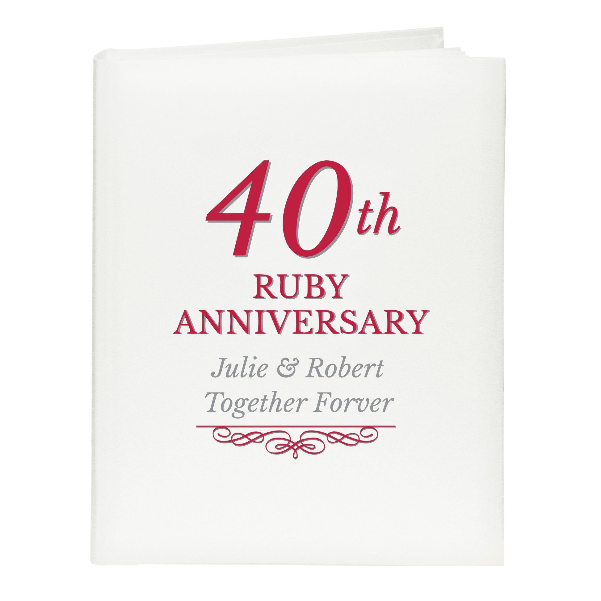 Personalised 40th Ruby Anniversary Traditional Photo Album - MK&JD Gifts
