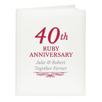 Personalised 40th Ruby Anniversary Traditional Photo Album - MK&JD Gifts