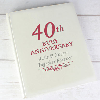 Personalised 40th Ruby Anniversary Traditional Photo Album - MK&JD Gifts