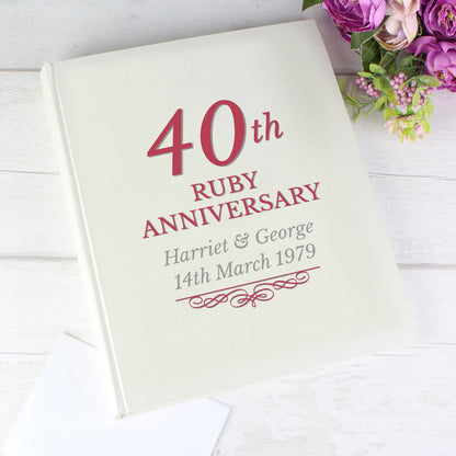 Personalised 40th Ruby Anniversary Traditional Photo Album - MK&JD Gifts