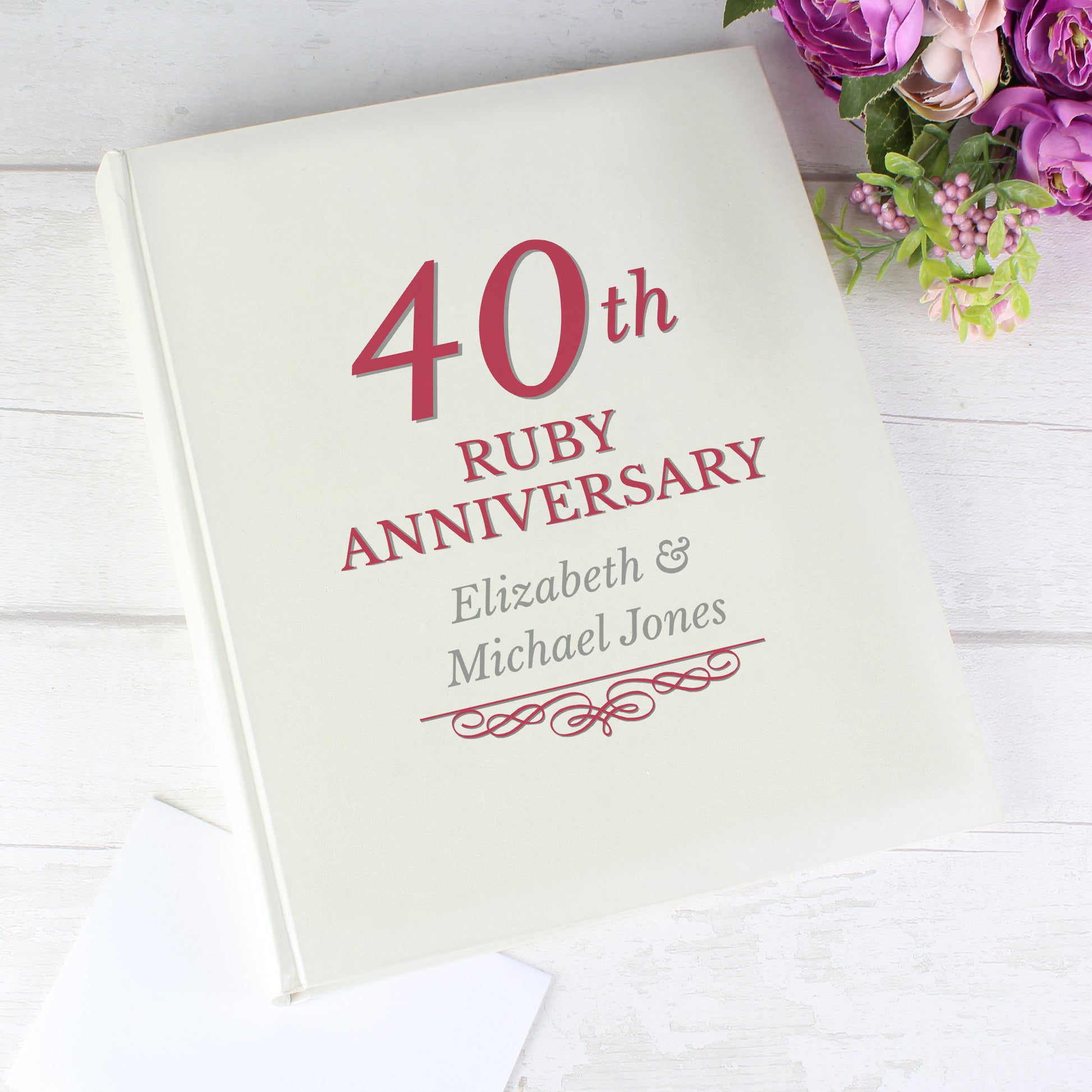 Personalised 40th Ruby Anniversary Traditional Photo Album - MK&JD Gifts