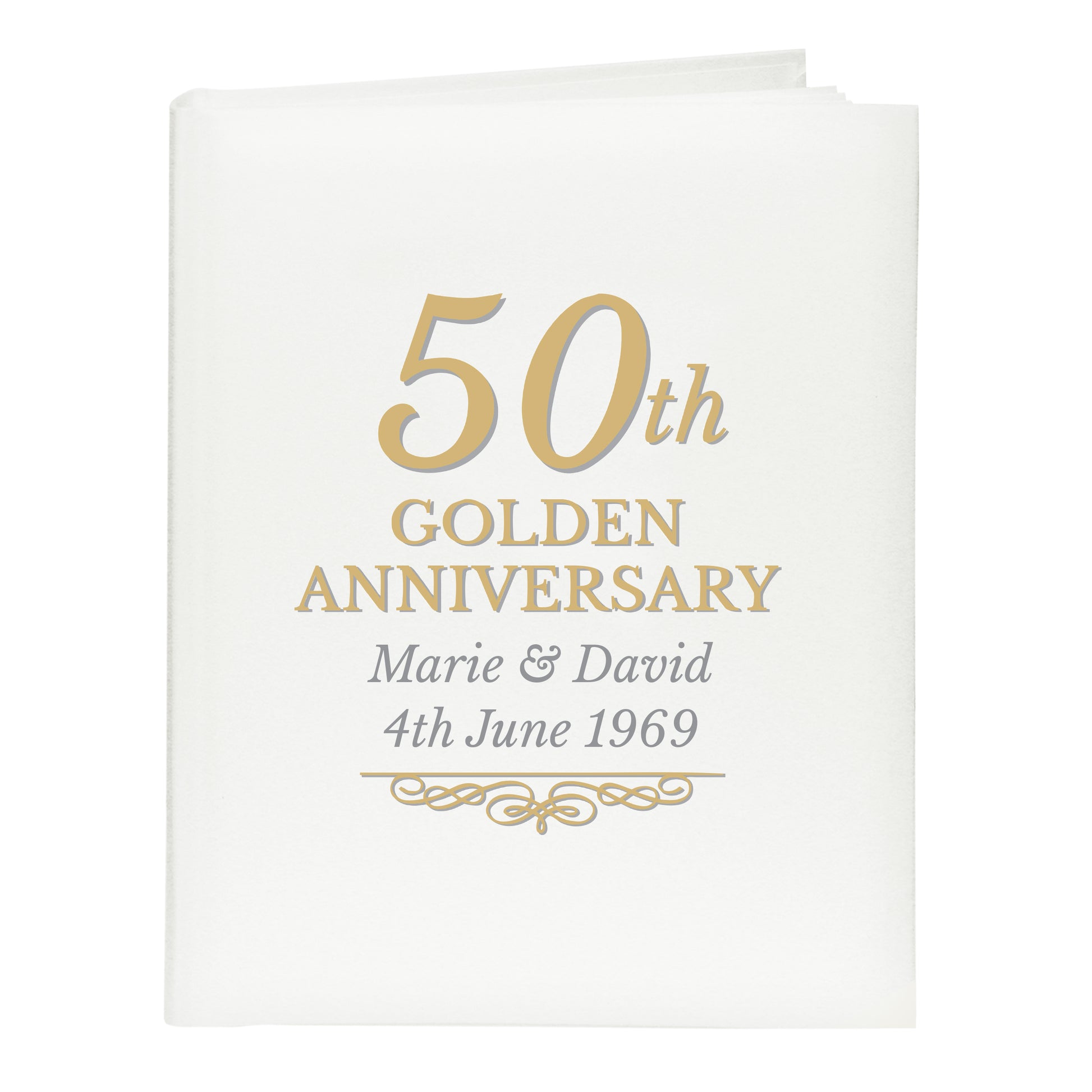 Personalised 50th Golden Anniversary Traditional Photo Album - MK&JD Gifts