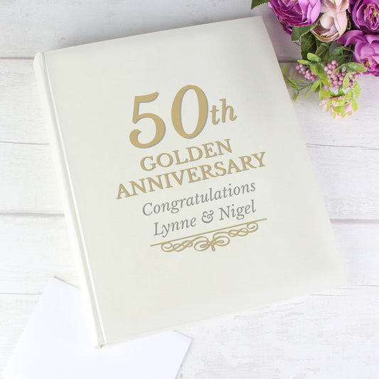 Personalised 50th Golden Anniversary Traditional Photo Album - MK&JD Gifts