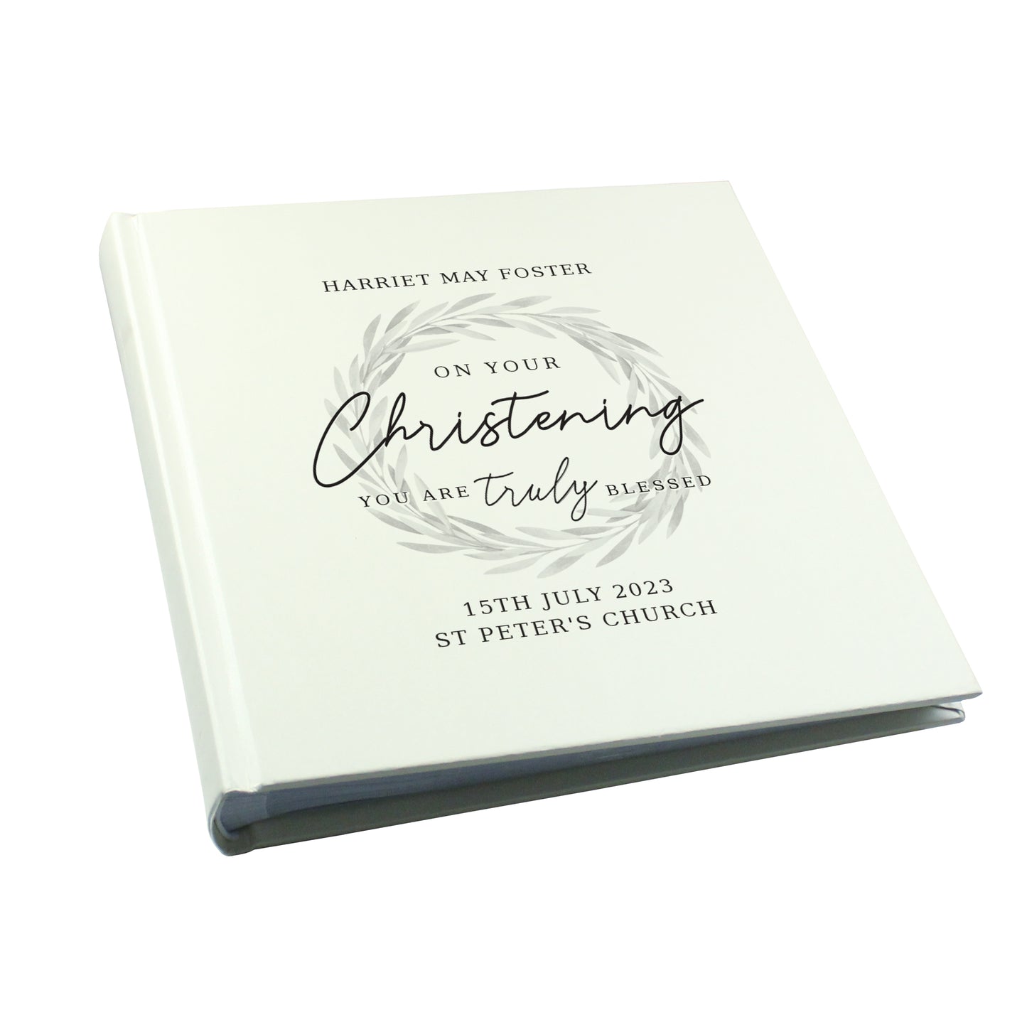 Personalised Truly Blessed Christening Square Photo Album - MK&JD Gifts