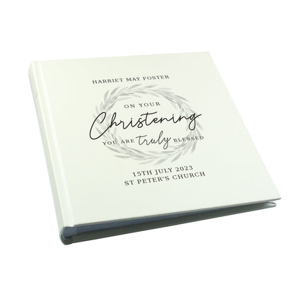 Personalised Truly Blessed Christening Square Photo Album - MK&JD Gifts