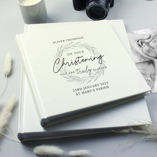 Personalised Truly Blessed Christening Square Photo Album - MK&JD Gifts