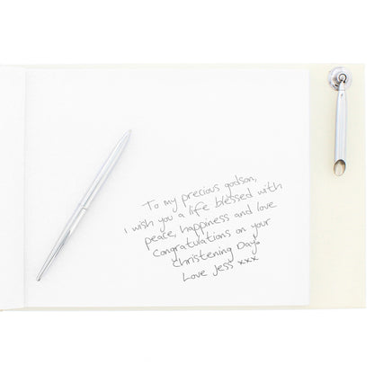 Personalised 'Truly Blessed' Christening Hardback Guest Book & Pen - MK&JD Gifts