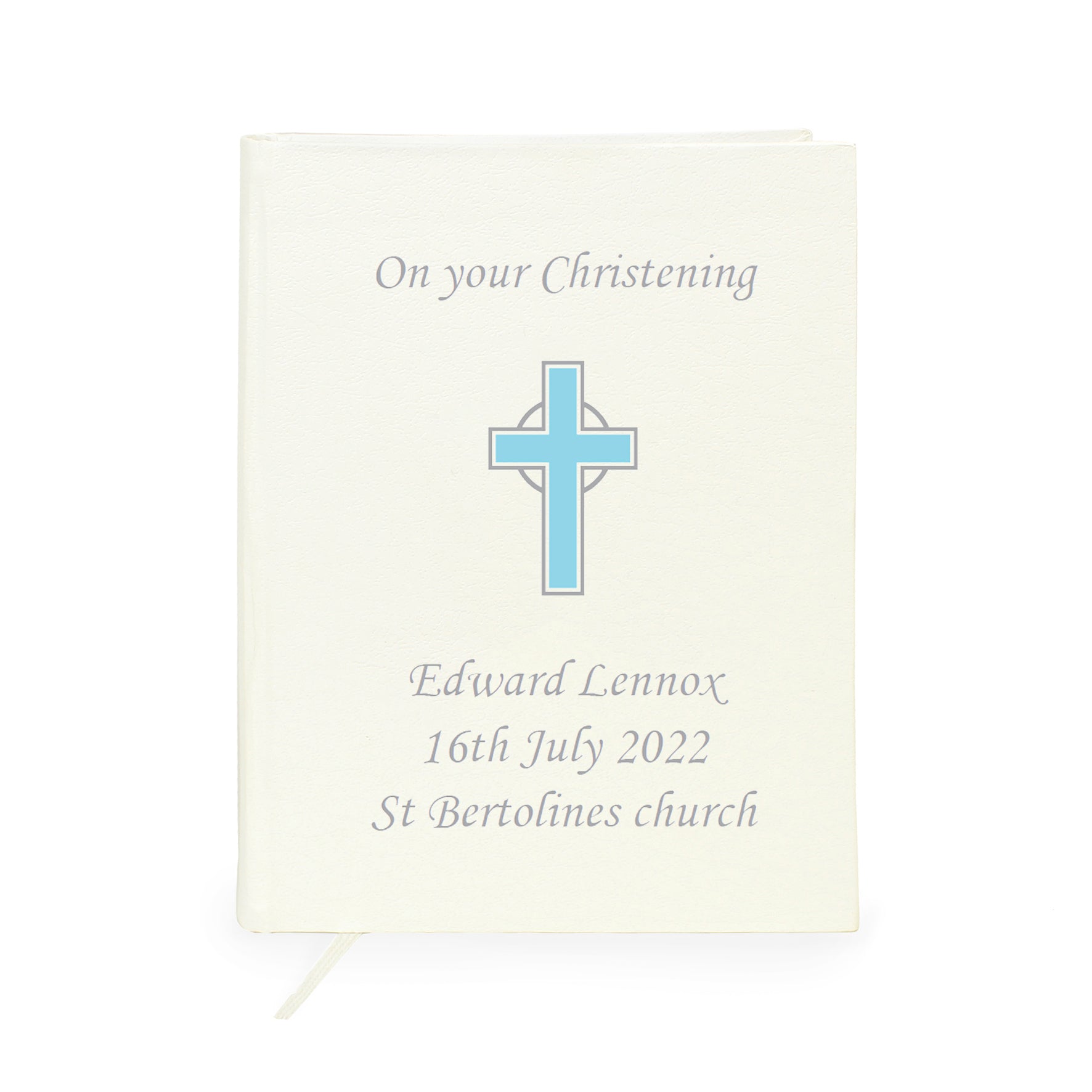 Personalised Blue Cross Holy Bible - Eco-friendly - MK&JD Gifts