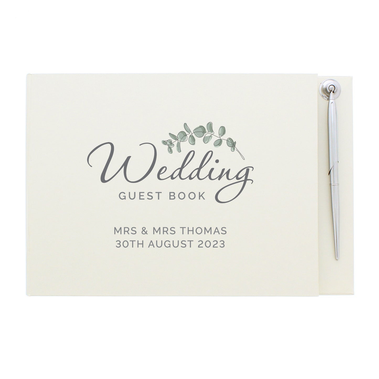 Personalised Botanical Wedding Guest Book & Pen - MK&JD Gifts