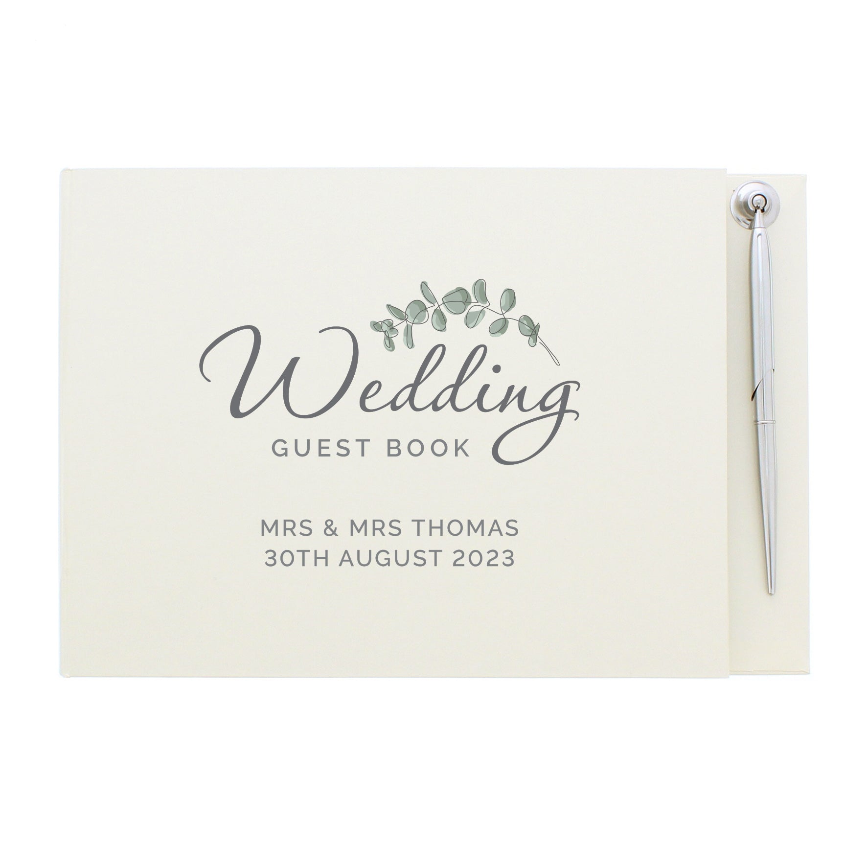 Personalised Botanical Wedding Guest Book & Pen - MK&JD Gifts
