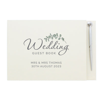 Personalised Botanical Wedding Guest Book & Pen - MK&JD Gifts