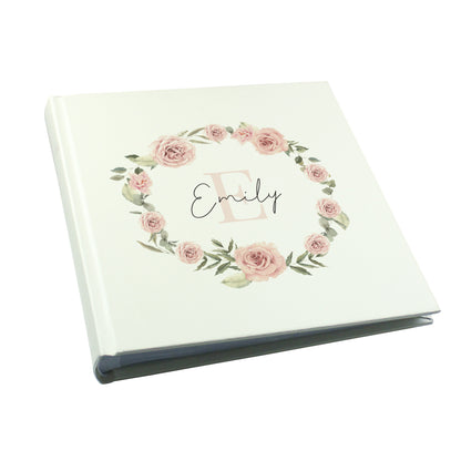 Personalised Floral Wreath Square Photo Album - MK&JD Gifts